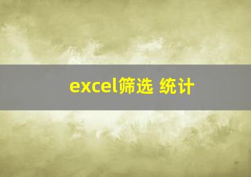 excel筛选 统计